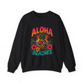 Aloha Beaches pineapple sunglasses sweatshirt | Tropical Hawaiian beach sunset