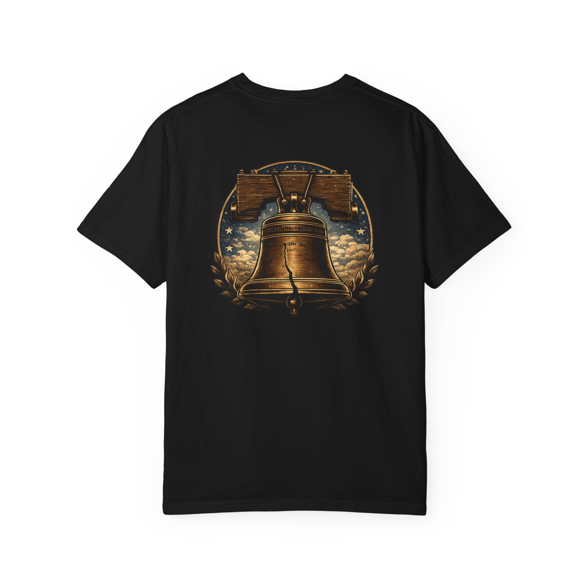 Liberty Bell graphic T-Shirt | Vintage American eagle emblem, patriotic back print