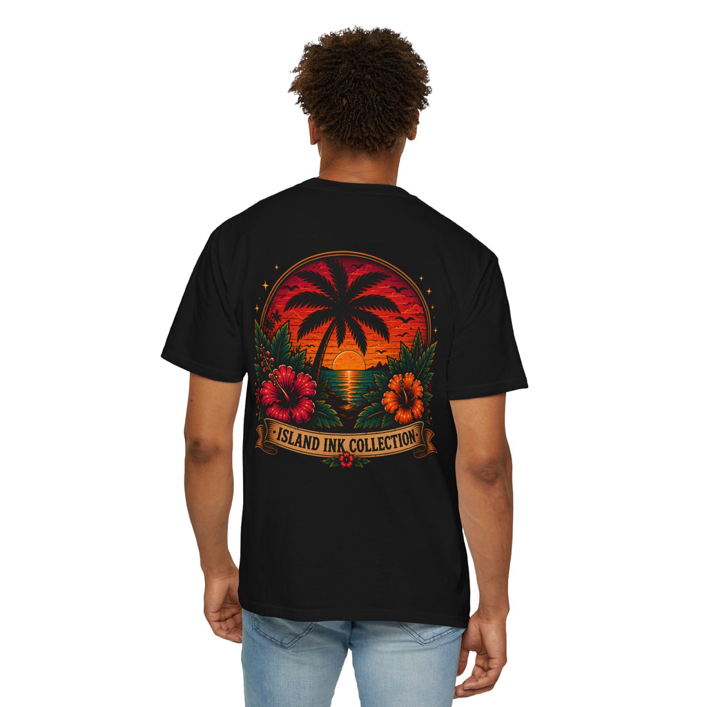 T-Shirt • Island Ink Sunset Palm Floral Graphic