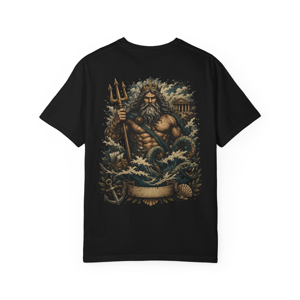 Poseidon Trident Illustration T-shirt | Greek God Ocean Mythology