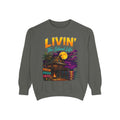 Livin' The Island Life Sweatshirt | Tiki Hut Sunset Beach Scene