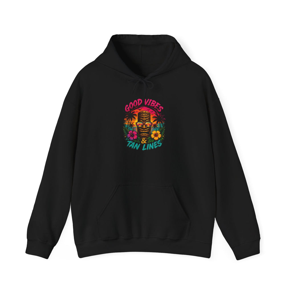 Good Vibes & Tan Lines Hoodie | Tropical Tiki Floral Design