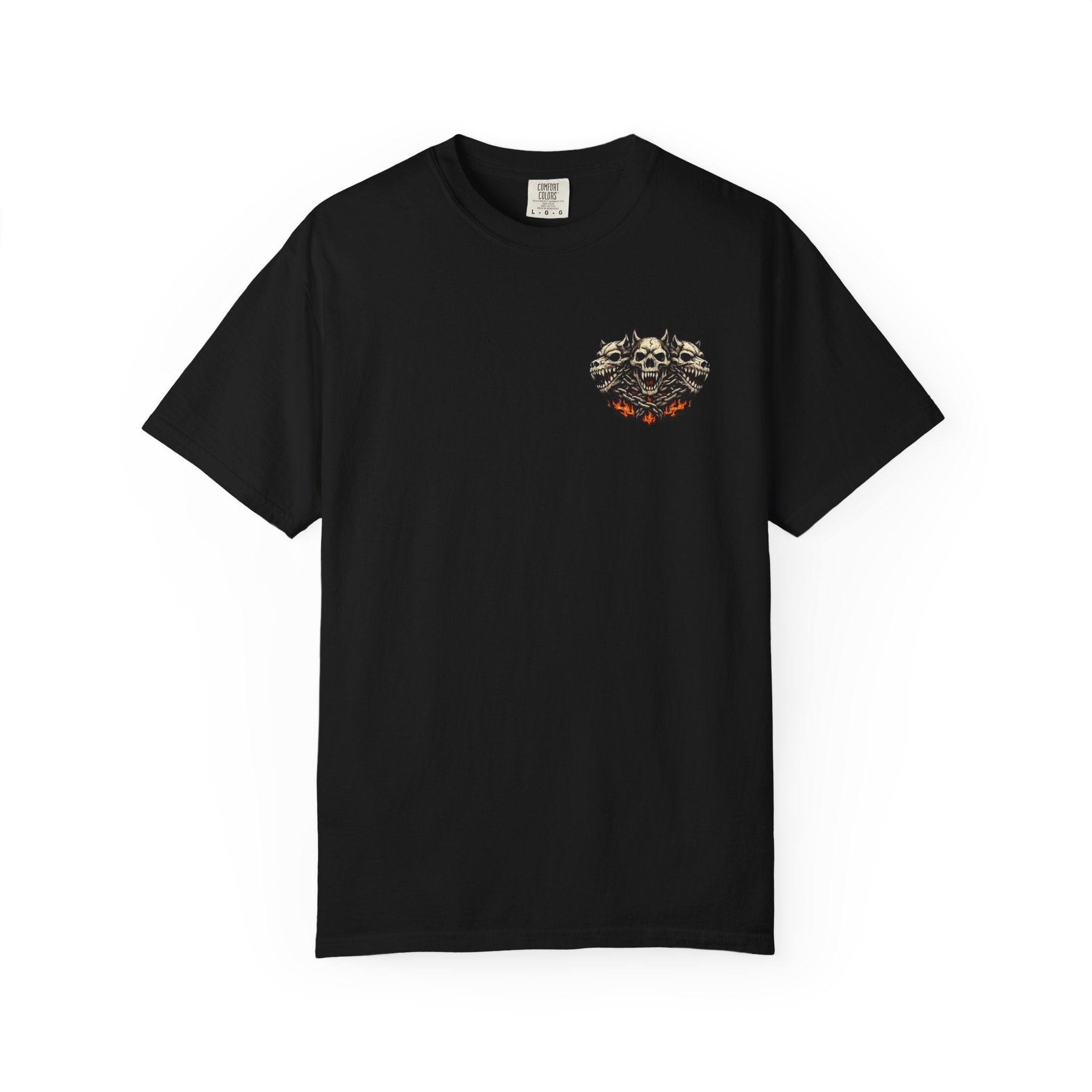 Underworld King trident skulls T-shirt | Mythic Demon Illustration